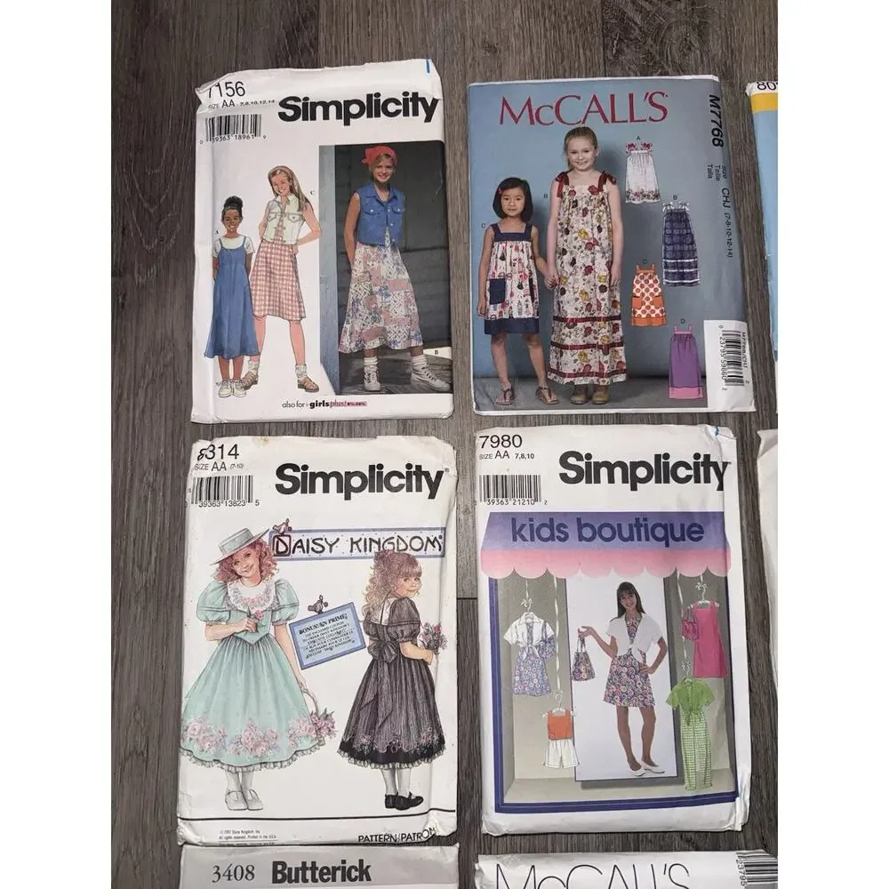 Lot of 10 Children’s Girls Dress & Formal Wear Sewing Patterns Daisy Kingdom